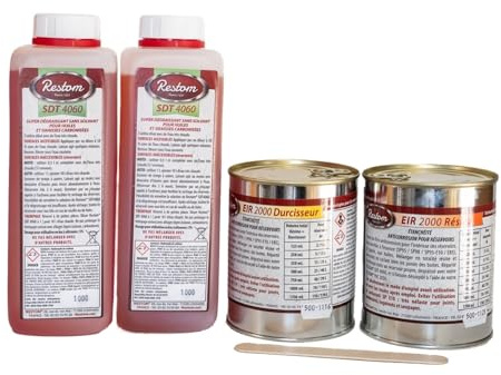 Restom - Kit Poly - pour réservoir en Plastique, Fibre et résine Entre 40L et 70L - Traitement intérieur de réservoir - Pallie la porosité des réservoirs