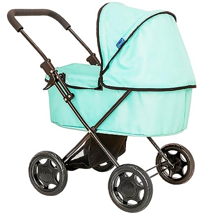 HTI Chicco Amore Buggy Pram | Toy Travel Flat Folding Pram | Kids Travel System With Adjustable Hood & Under Seat Storage | Pushchair & Pram Toys For Kids Boys & Girls Ages 3+, 64*36*64 cm