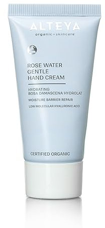 Alteya Organic Rose Water Gentle Hand Cream - 30 ml - Certified Organic - Fast absorbing hand treatment with Rosa Damascena Hydrolat - Hydrating, Moisturizing, Repairing