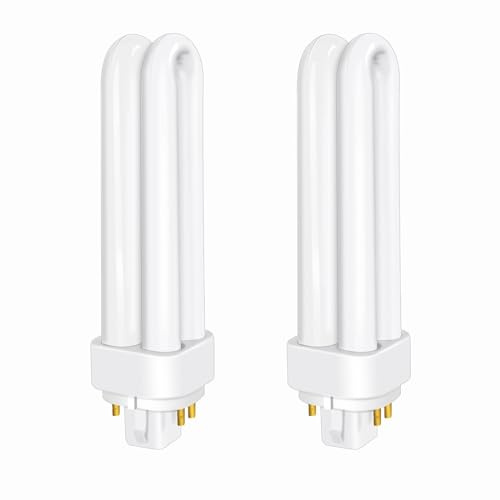 Akynite 13W Energy Saving 4 Pin Compact Fluorescent Lamp, CFL G24q-1 4 Pins Fitting, 840 Cool White 4000k, 850LM, 2U Shape, AC 220-240V, 2pcs