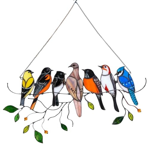 1 Stück Vogeldekoration, Heimdekoration zum Aufhängen am Fenster, Geschenkanhänger-Schmuck, Gartengeschenk, Gartendekoration, Gartenlichtfänger, Acrylschmuck
