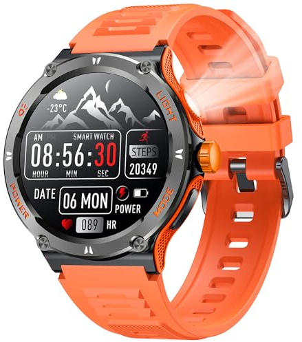 Smart Watch Men Fitness Tracker: 1.53 Touch Screen Bluetooth Call Answer 3ATM Waterproof Smartwatch Heart Rate Oxygen Blood Pressure Sleep Monitor Step Counter Torch 123 Sports Modes For Android Ios