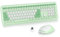 SOLIDEE Buntes kabellose Tastatur und Maus-Kombination,2.4GHz Retro Schreibmaschine,104 Tasten in voller mit Ziffernblock,Leise membran Tastatur(Amerikanisch QWERTY)(Pro Green)