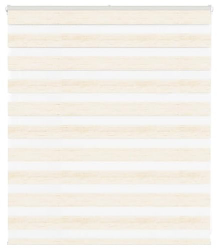 vidaXL Zebrarollo Marmorbeige 135x100cm Stoffbreite 130,9 cm Polyester, Zebra-Rollo, Doppelrollo, Zebra-Jalousie für Fenster, Doppelrollo, Zebra-Rollo