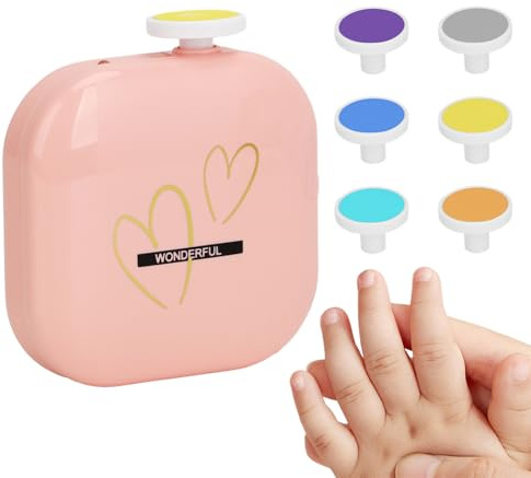 Gwtdtoad Lima Elettrica per Unghie per Bambini | Tagliaunghie Elettrico Ricaricabile per Bambini | Lima Unghie con Luce LED e 6 Limette per Casa Viaggio Trasporti Sicuro