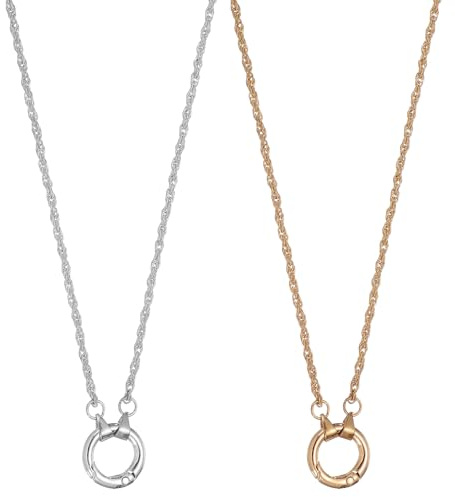 QUARKZMAN 2 Pezzi Porta Occhiali A Collana Con Anello, Fascia Antiscippo Per Occhiali Da Sole Collana Porta Occhiali Morbida Fascia Porta Occhiali Portatile Con Anello In Lega, Bianco, Oro