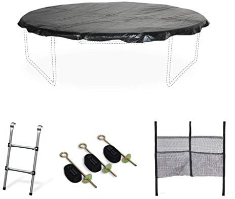 Alice's Garden - Pack Accessoires pour Trampoline Ø 305cm Mars/Verseau/Mars Inner - Échelle. bâche de Protection. Filet de Rangement pour Chaussures et kit d’ancrage