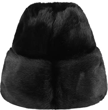 IBLUELOVER Faux Fur Russian Bomber Hat Women Men Ushanka Hat Trooper Trapper Hat Thicken Balaclava Hat Cossack Winter Knitted Beanie Cap for Skiing Skating Outdoor Sports Black
