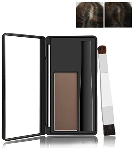 Boobeen Mehrzweck-Haaransatz-Schatten-Pulver-Set, Wurzel-Ausbesserungs-Pulver, temporäre Concealer-Palette mit Makeup-Pinsel, sofortige Abdeckung der Haarfarbe