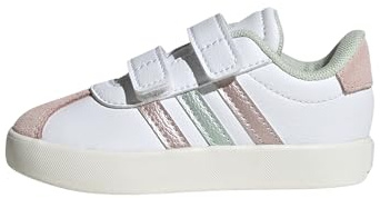 adidas Unisex Baby VL Court Shoes, FTWR White/Linen Green met./Sandy Pink met., 9.5 UK Child