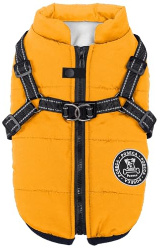 Poseca Waterproof Winter Coat for Small Dogs - Warm Vest Jacket with Harness for Small Medium Large Dogs