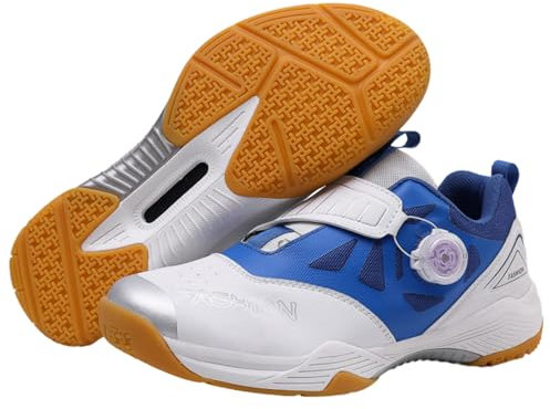 Viaoragiosa Zapatillas De Tenis De Mesa Hombre,Zapatillas Ligeras De BáDminton,Zapatillas De Tenis De Mesa Unisex,Transpirable CóModo Agarre CóModo Y Firme para Pistas Interiores Y Exteriores