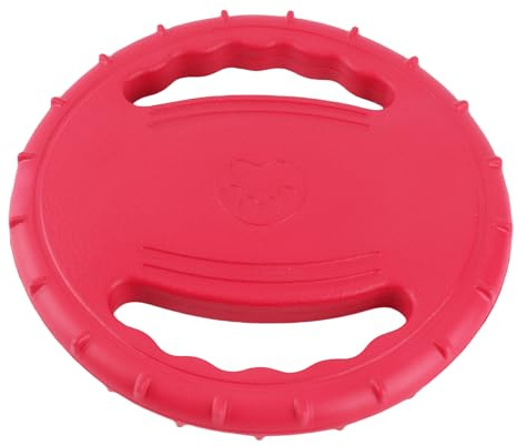 Tomvorks Disque Volant pour Chien, Jouet Flexible TPR, Couinant, Anti-Stress, Entraînement pour Animaux de Compagnie, Disque Volant pour Grands Chiens, Plage, Lac (Rouge)