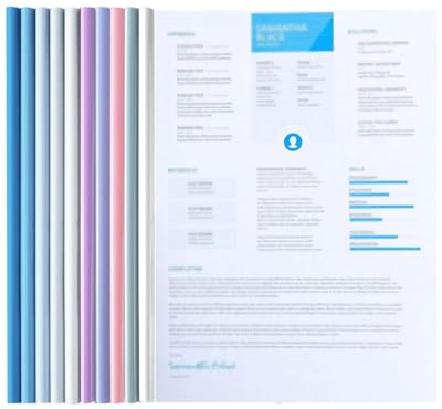 ZEXIJOW Lot de 10 reliures A4 transparentes,Classeur à reliure transparent,Capacité de 100 feuilles,Classeur coulissant,Pour la maison,L'école et le bureau