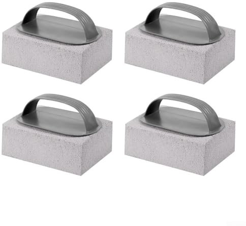 4 piezas de piedra pómez para limpiar el horno, ladrillos ergonómicos de limpieza pómez para parrillas de barbacoa, limpieza segura y eficaz sin rayar