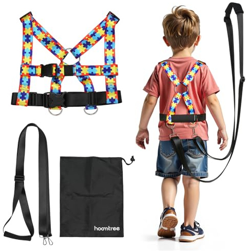 HOOMTREE Safety Harness Leash for Special Needs Child Aged 3-6 Years Ajustable, Sturdy Walking Harness for Older Children with Grab Handle, Keeping Active ADHD/ASD Autism Kids Safe in Public