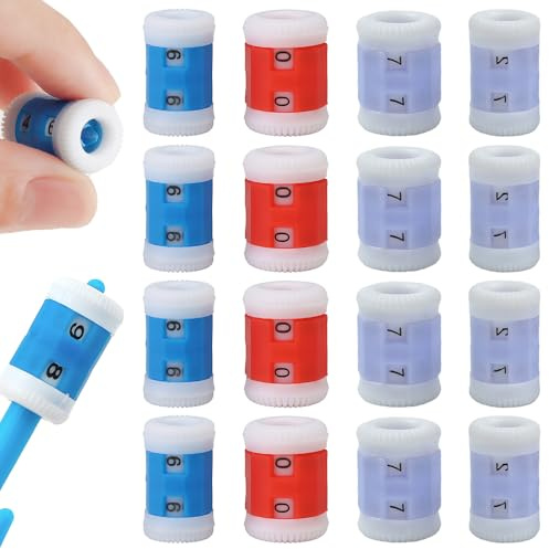 TRKETK 16 Pcs Knitting Accessories, Plastic Knitting Ring Counter Reusable Stitch Marker Row 2 Sizes Round Stitch Knit Counter Crochet Assistant Tools Combi Pack for DIY Craft Sewing Project