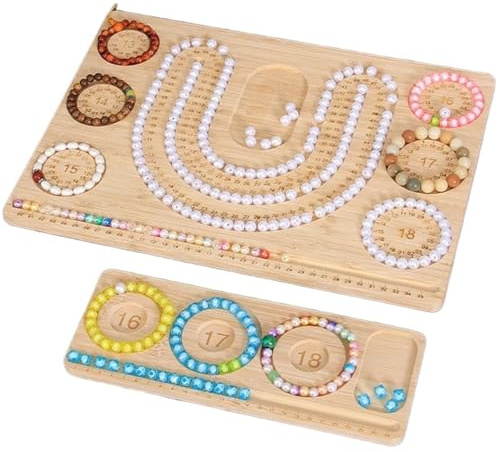 BFLCWSTD pärlbräda pärlbräda, imperial mått, markerat armband-halsband-storleksmätare, smyckesdisplay, förvaringsbricka för tillverkning av gör-det-själv-arbeten (färg 04)