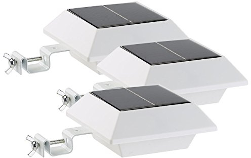 Lunartec Dachrinnen Solarleuchten: Solar-LED-Dachrinnenleuchte, 160 lm, 2 W, PIR-Sensor, weiß, 3er-Set (LED Dachrinnen-Solarleuchten, Solar Beleuchtung, Fluter Bewegungsmeldern)