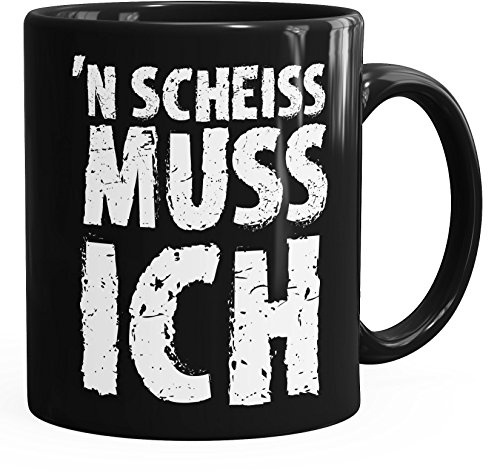 MoonWorks Kaffee-Tasse Einen Scheiß muß ich Spruch-Tasse Teetasse mit Spruch einfarbig schwarz Unisize