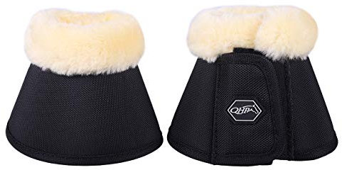 ARBO-INOX - Springglocken - Fellimitat - Neoprenfutter - doppelter Klettverschluss (M, Schwarz)