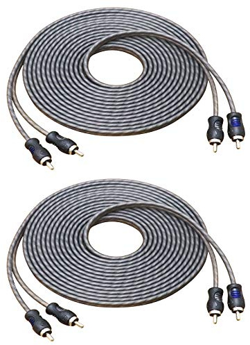 RECOIL RCI217-2 99.99% Oxygen Free Copper 17ft 2-Channel RCA Audio Cable Twisted Pair with Noise Reduction 2 Pack