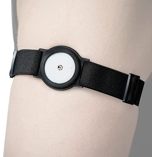 DiaBrothers Freestyle Libre 2 fixeringsband fixeringshållare med justerbart armband – hållare: svart – armband: svart – storlek: L (35–45 cm)