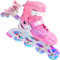 HWGING Inliner Schlittschuhe 2 in 1,Verstellbare Inline-Skates mit Leuchtenden Rädern, Inline Skates Kinder mit beleuchteten Rädern Rollschuhe Jungen Mädchen Anfänger Damen
