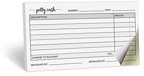 321Done 2-Part Carbonless Pocket Size Petty Cash Pad, 50 Sets (3.4x5.5) Carbon, Duplicate Copy Handheld Petty Cash Voucher - Cute Convenient Invoice Book for Small Business - Made in USA