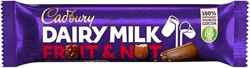 CADBURY DAIRY MILK Fruit & Nut 49g X 24 Bars Chocolates | Half Box | Share & Family Pack | Ideal Present | Rich in Protein | Best & All time Favourite Bar | Sold by Essential Products