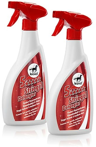 RL24 leovet - 5-Sterne Striegel | Mähnenspray für Pferde | Schweifspray für Glanz & leichte Kämmbarkeit | stoppt Juckreiz & trockene Haut | Schutz vor Schmutz | 2 x 550 ml Sprühflasche (2er Set)
