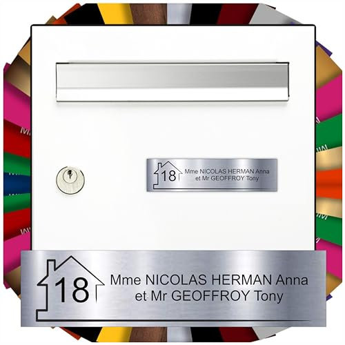 Plaque de Boite aux Lettres avec Numéro de Maison de 100mmx25mm à 300mmx75mm