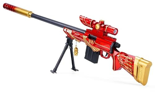Leksak sniper pistol M24 manuell dragbult utkast skalet leksak pistol 92 cm avtagbar niperde gevärsgevär spel för pojkar och vuxna mjuk skumpistol - röd