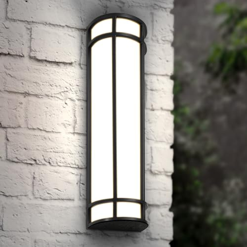 ASD 24 LED Outdoor Wall Light | Half Cylinder 3CCT, Porch Patio | Black
