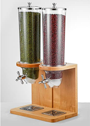 IUokLU Dispensador de Cereales y Alimentos Secos para encimera hermético para Cocina Puede Contener Frutos Secos legumbres Dulces Aperitivos para el hogar la，Madera-8L