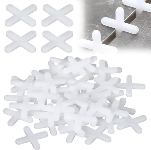 SANTUO 300 distanziatori a croce in plastica per pareti e pavimenti, a croce per un posizionamento accurato delle piastrelle, fai da te, pavimentazione, piastrelle da giardino (5 mm)