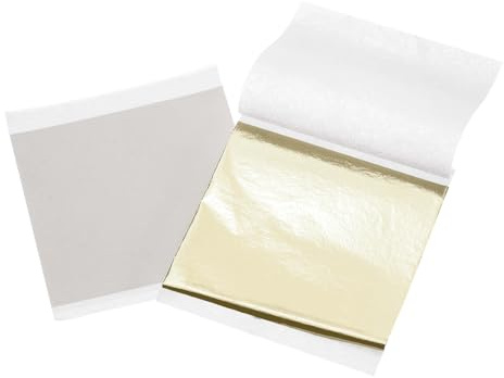 QUARKZMAN 100 Pz di Fogli di Lamina, 3.5 x 3.5 Fogli di Carta per Fai-da-Te, Pittura, Unghie, Resina, Decorazione Mobili (Argento Champagne)