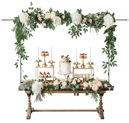 Tavolo decorativo, 86-242 cm, arco da tavolo regolabile con morsetti, in metallo, per compleanno, matrimonio, festa, anniversario