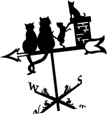 Sharplace Metal Weather Vane for Outdoor Garden Decoration, Iron Wind Direction Gauge Sculpture, Rust-resistant Rooftop Decoration for Yard, Patio, Farmhouse, Easy to Assemble