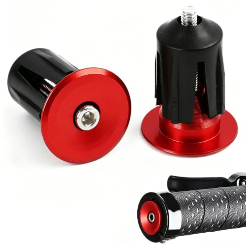 Wvxilyr 2 Piezas Tapones de Extremo de Barra de Bicicleta, Tapones Manillar Bicicleta, Tapones Manillar MTB, para Bicicleta de Carretera, Plegables y Fixie, Duraderos y Ligeros (Rojo)