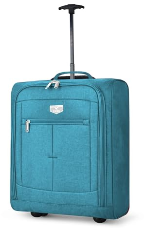 LUGG Cabin Size Lightweight Luggage - Durable 600D Polyester Snowflake Push Up Trolley - Solid Wheels - Easyjet, Ryanair, British Airways - Airway Locker (56x45x25cm)