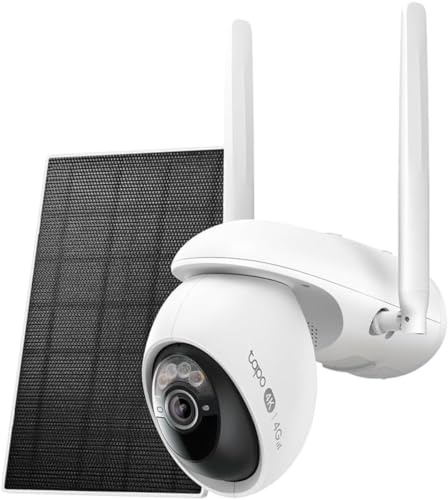 Tapo C665G KIT utomhus övervakningskamera 4K 8MP sol, 4G LTE och Wi-Fi med dubbla band, trådlös, panorama 360° IA-spårning, nattseende färg, IP65, perfekt för hem, trädgård och arbetsplats