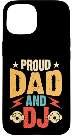 Custodia per iPhone 15 Proud Dad And DJ - Disco in vinile vintage per amanti della musica retrò