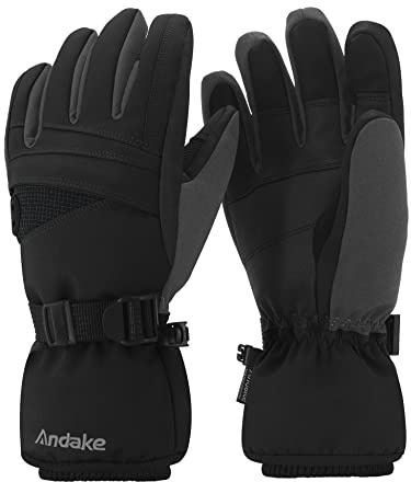 Andake Touchscreen wählbar | warm wasserdicht Winddicht rutschfest atmungsaktiv | Handschuhe Skihandschuhe Winterhandschuhe Thermohandschuhe Damen Frauen, Weiß+Touchscreen, M