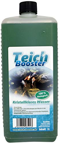 Flora Boost Teich Booster 1 L I Algenvernichter Teich I Teichklar für kristallklares Wasser I Mittel gegen grünes Teichwasser I Für besseres Teichpflanzen Wachstum I 100% biologisch