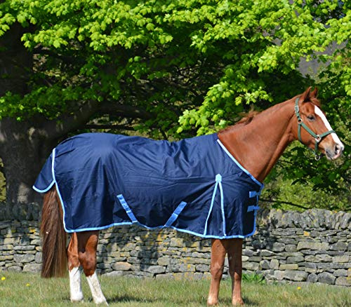 600d - Alfombra impermeable de peso medio para caballos (200 g), color azul marino