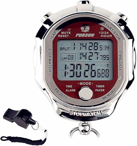 Stoppuhr-Timer, Digitale Stoppuhr mit 0,001-Sekunden-Zeitmessung, Metallspeicher für 100 Runden, Rolilink-Wecker mit großem Display für Trainer, Sportlauf-Marathon