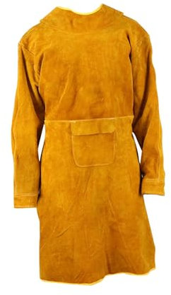 MagiDeal Tablier de soudage vêtements Anti-flamme veste de soudage fermeture à boucle sangle réglable manteau de soudure multifonctionnel vêtements à manches, 120 cm