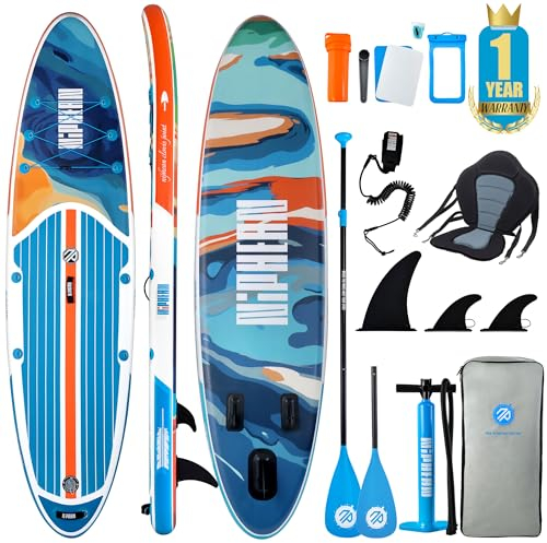 Niphean Stand up Paddle Board for Adults with SUP Zubehör, 320cm Haltbar Inflatable Paddle Boards for Adults Aller Fähigkeitsniveaus, Sup Board, Stand up Paddling Board mit Sitz, Paddleboard