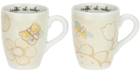 THUN, Set 2 Mug in Porcellana, Linea Elegance, Tazze e Piattini, Idea Regalo per la Cucina, Ø 8.5, 300 ml di Capienza